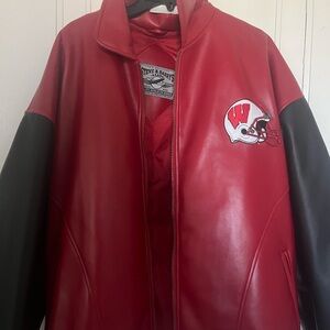 Red and Black Leather Jacket